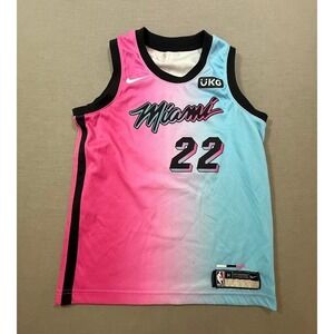 Miami Heat #22 Jimmy Butler Jersey Kids M 10 12‎ Nike Dri Fit Gradiant Pink Blue